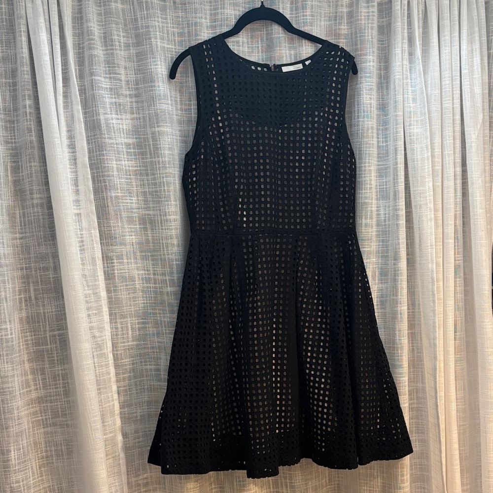 Halogen Black Eyelet Dress